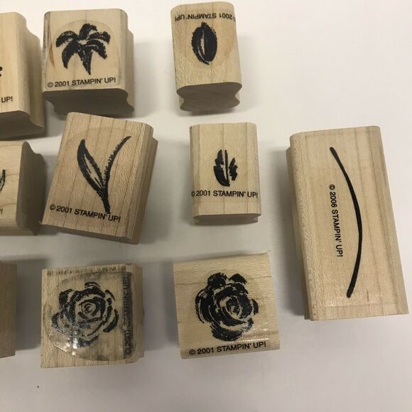 Stampin' Up! Watercolor Minis 13 Rubber Stamps Butterflies Flowers 2001 - Picture 5 of 8